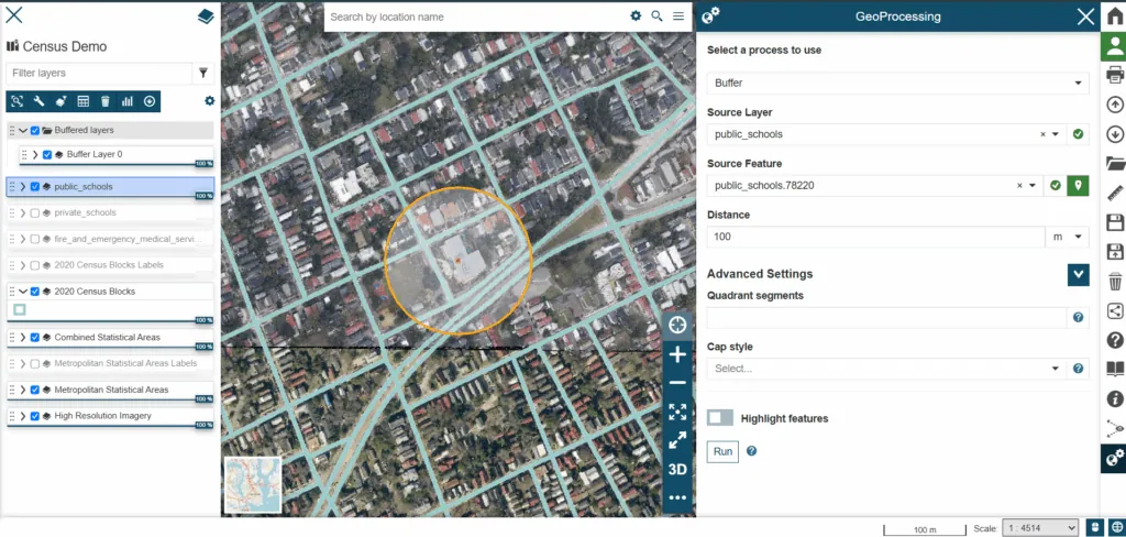 Geoprocessing tools in CoreSpatial Portal