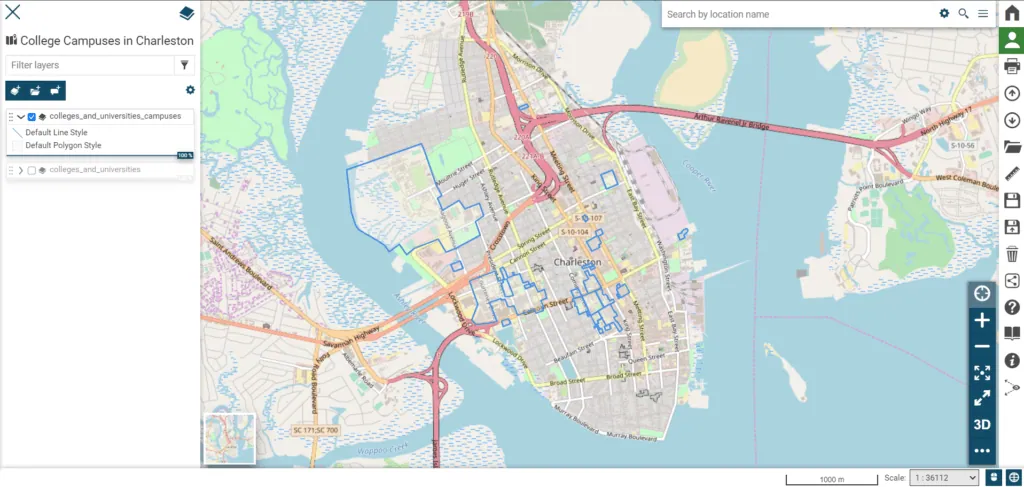 HIFLD infrastructure overlay across Charleston