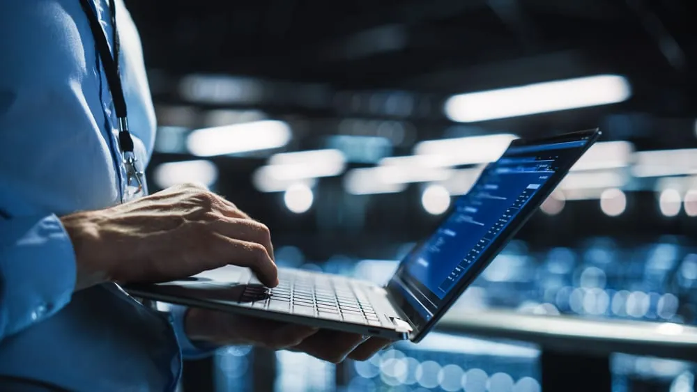 NGS engineer working securely in a data center