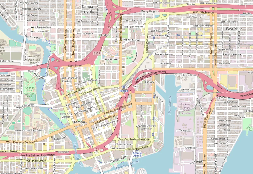 High-resolution imagery over downtown Tampa